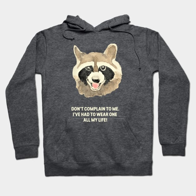 Raccoon and Covid Mask Hoodie by Art by Ed Nolde